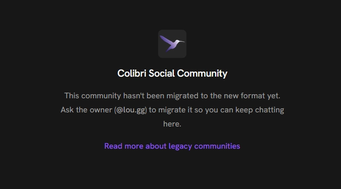 This community hasn't been migrated to the new format yet. Ask the owner to migrate it so you can keep chatting here.